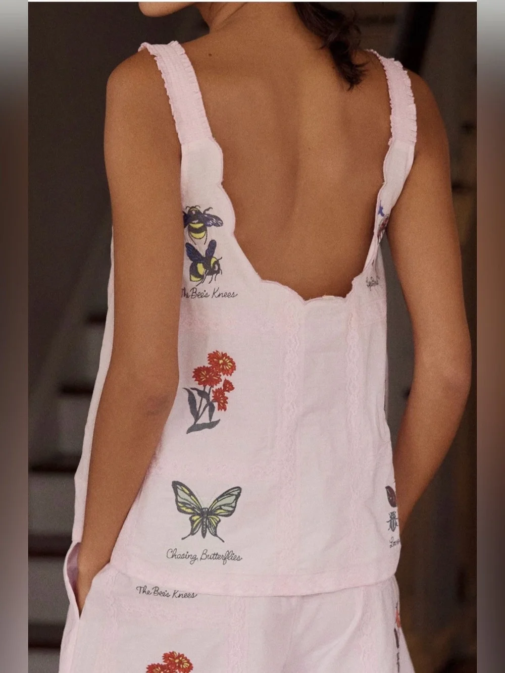 Anthropologie LyreBird Sleeveless Embroidered Buttondown Top